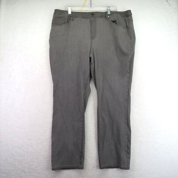 DG2 By Diane Gilman Jeans Womens Size 22W Gray Glitter Denim Stretch - Picture 1 of 10